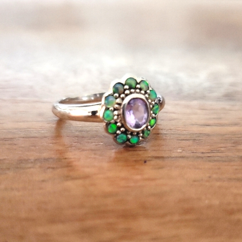 Sundance Sterling Silver Amethyst & Opal Ring - Picture 2 of 4